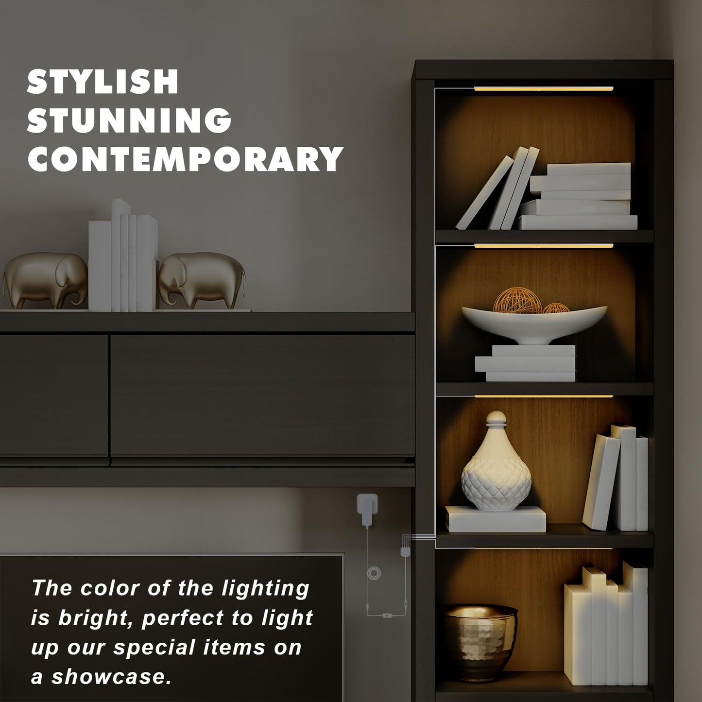 Skorter | Jusjubr 4Pcs 12" Dimmable Led Showcase Light, Warm White, Memory Function, 3000