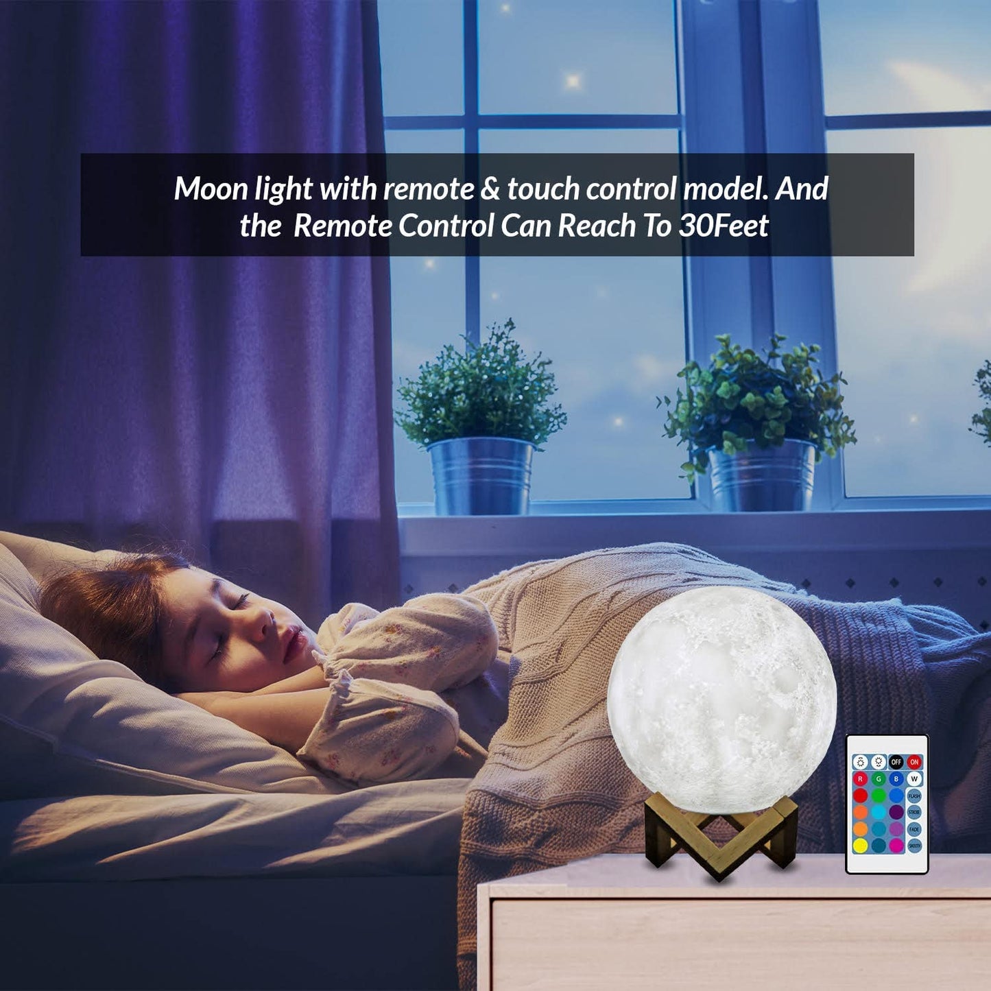 Skorter | Himalayas Glow Moon Lamp - Dimmable Led Night Light with Remote Control & Touch Control, Unique Gift