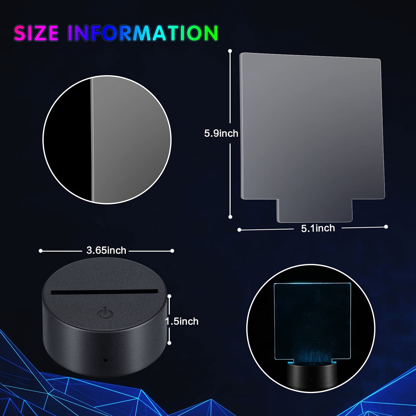 Skorter | Honoson 4-Piece 3D LED Night Light Set With Acrylic Leaves, Remote Control, 16 Colors For Children's Room