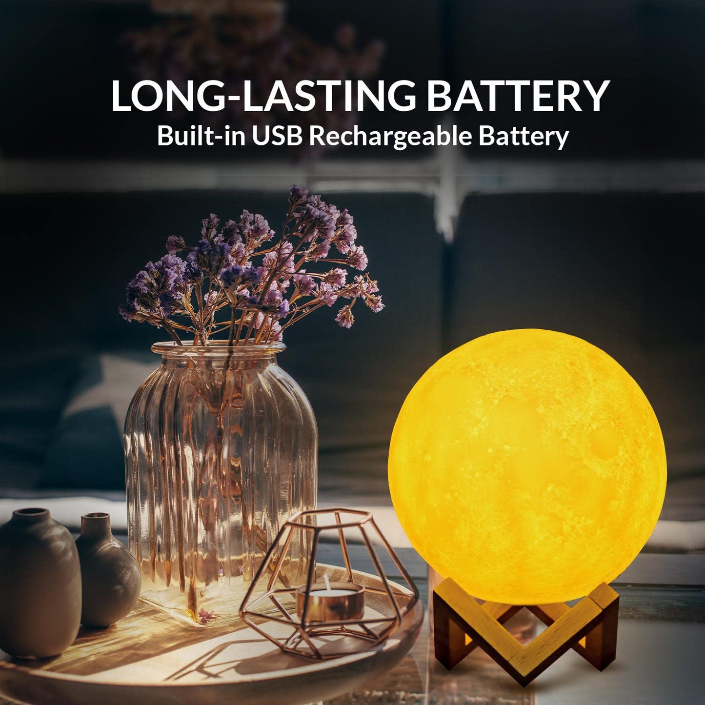 Skorter | Himalayas Glow Moon Lamp - Dimmable Led Night Light with Remote Control & Touch Control, Unique Gift