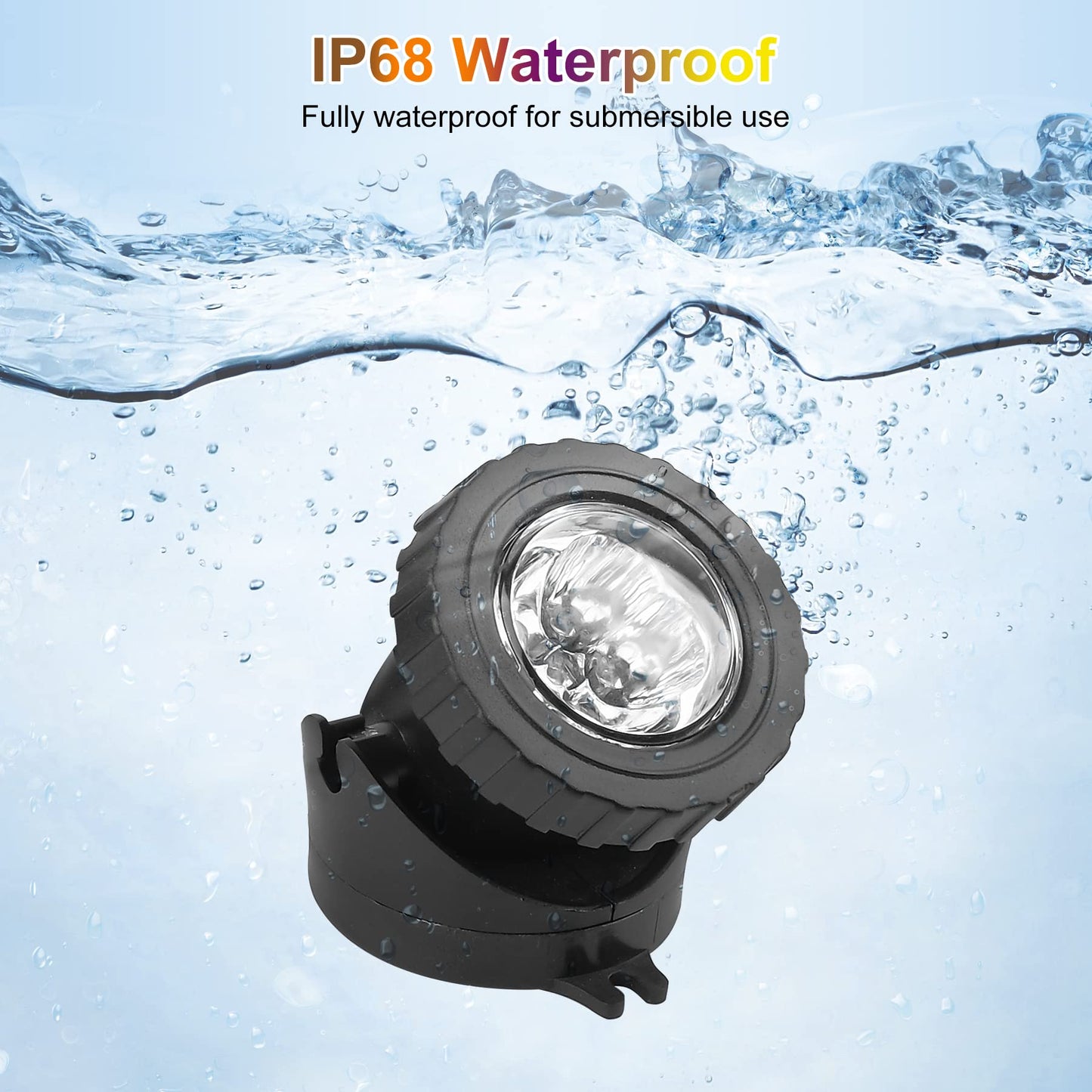 Skorter | Crepow Rgb Pond Lights With Timer, Ip68 Waterproof Led Spotlights For Garden & Aquarium (Set Of 2)