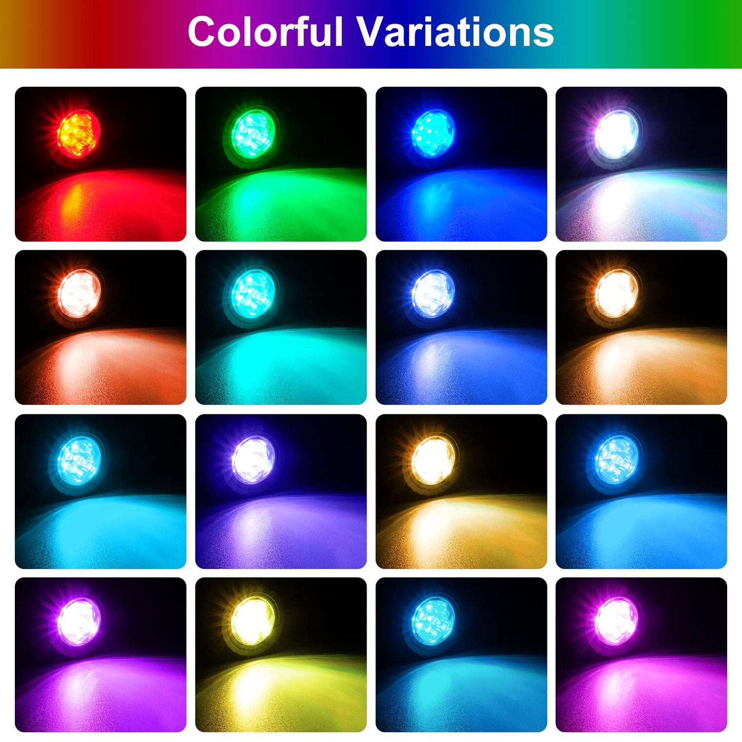 Skorter | T-Sun 5 Head Rgb Led Spotlight With Remote Control - Underwater Spotlights For Garden, Pool, Aquarium