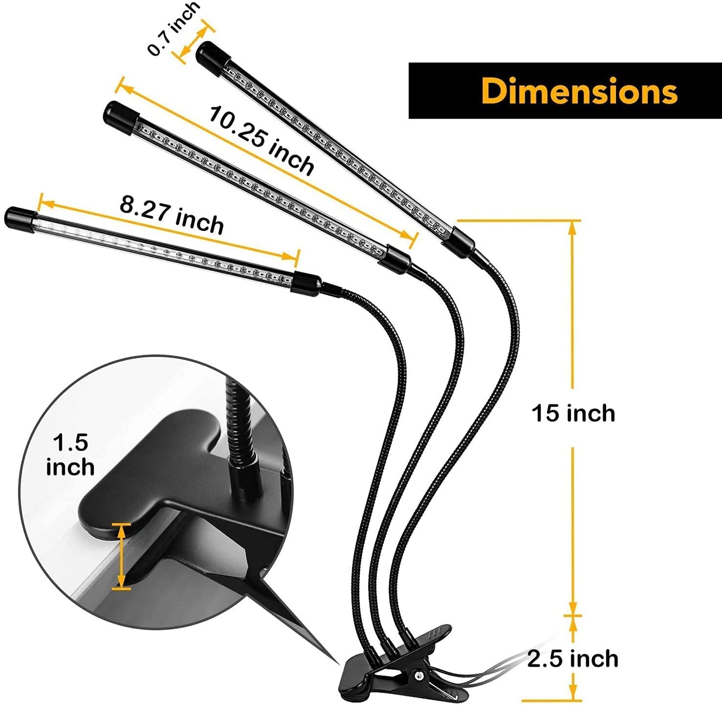 Skorter | Ipower Led Grow Light - Adjustable Goose Neck, Automatic On/Off, 3/9/12H Timer, Red&