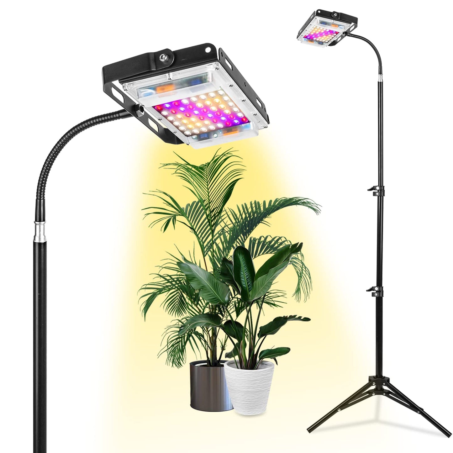 Skorter | Lordem Plant Growth Light With Stand, 150W Full Spectrum Plant Lamp For Seedlings Indoor Plants, Led Standing Floor Grow Light With On/Off Switch, Adjustable Stand 18-47 Inches