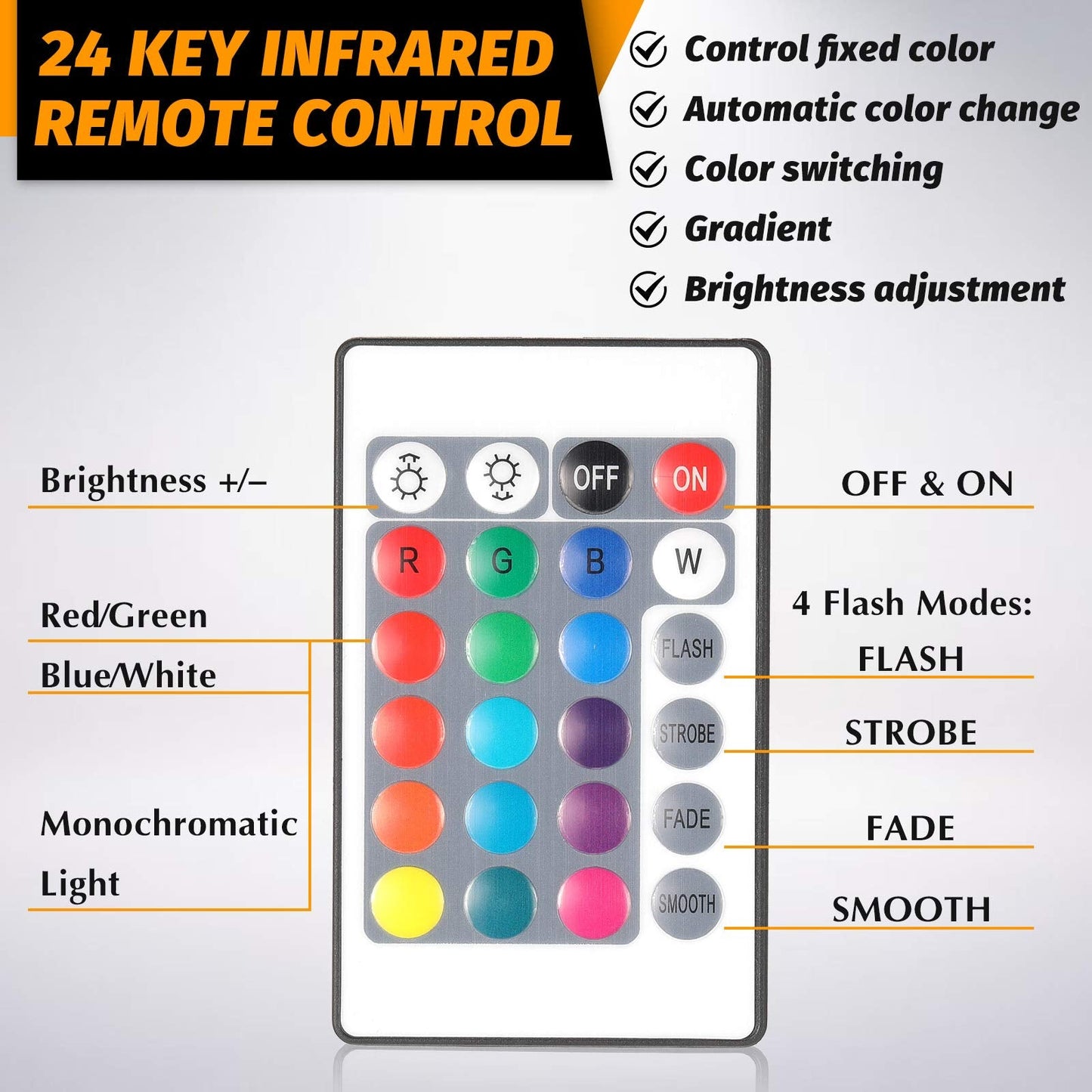 Skorter | Honoson 6-piece 3D LED Night Light Lamp Base, 16 Colors, Remote Control, Small, Black