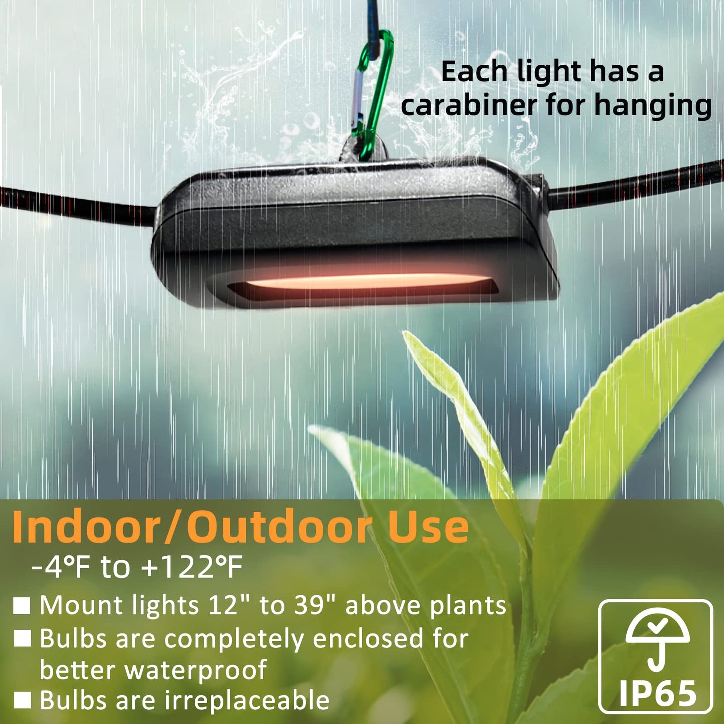 Skorter | Owleye 12Ft Led Grow Light, Ip65 Waterproof, Full Spectrum, Can be Connected, For Garden & Greenhouse