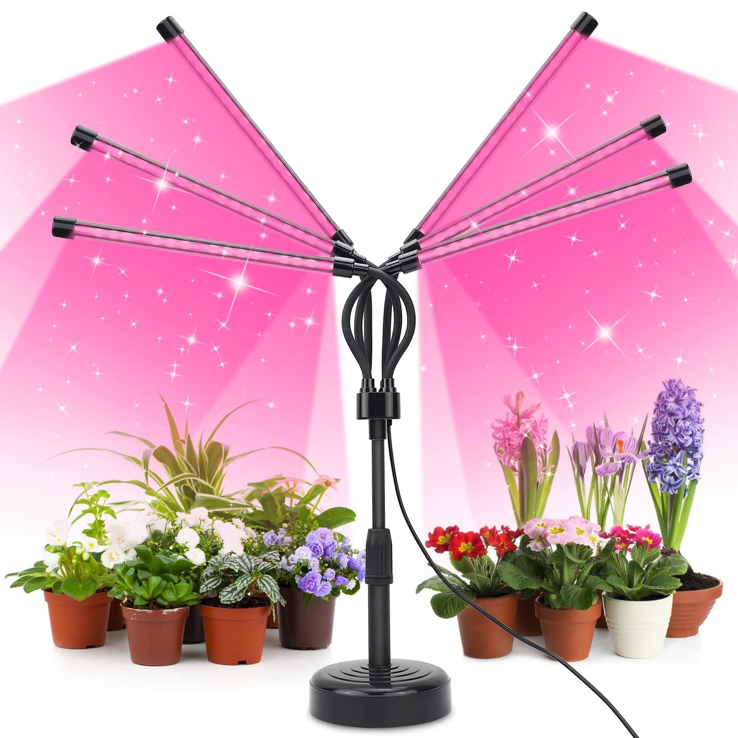 Skorter | Syeioraom Growth Light For Indoor Plants, Six Head Led Growth Light With Full Spectrum, Plant Light For Seed Starting With Adjustable Gooseneck, Suitable For Plants (Six-Head Plant Light)