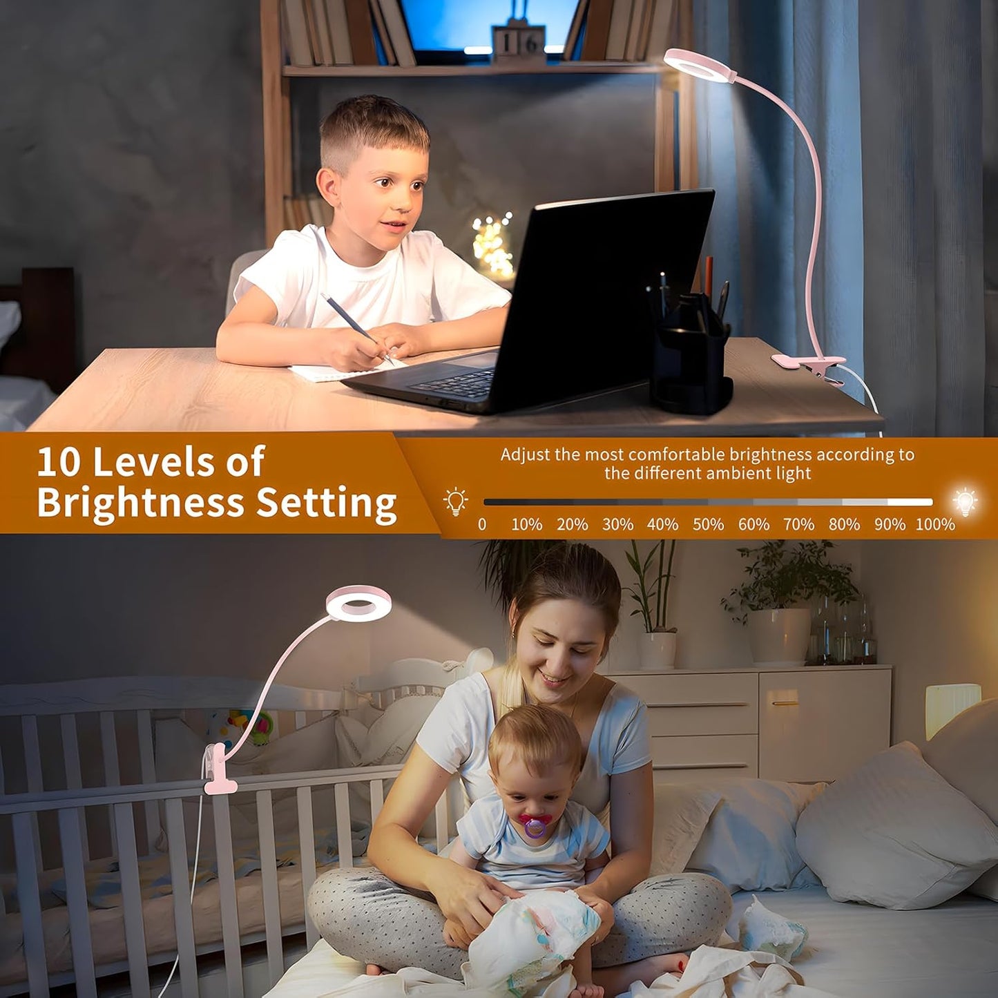 Skorter | 3 Colour Modes LED Desk Clamp Lamp with  & Flexible Gooseneck – Selvara (1+1 FREE)