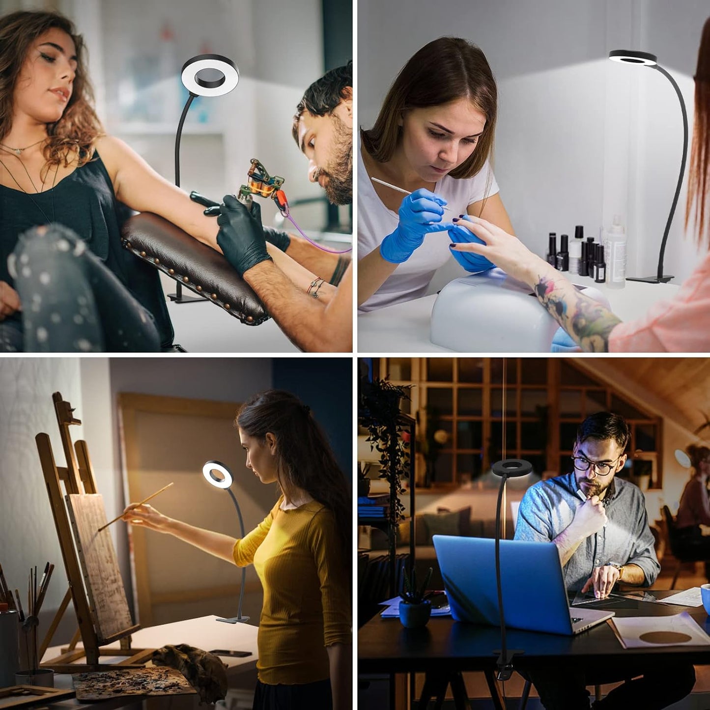 Skorter | 3 Colour Modes LED Desk Clamp Lamp with  & Flexible Gooseneck – Selvara (1+1 FREE)
