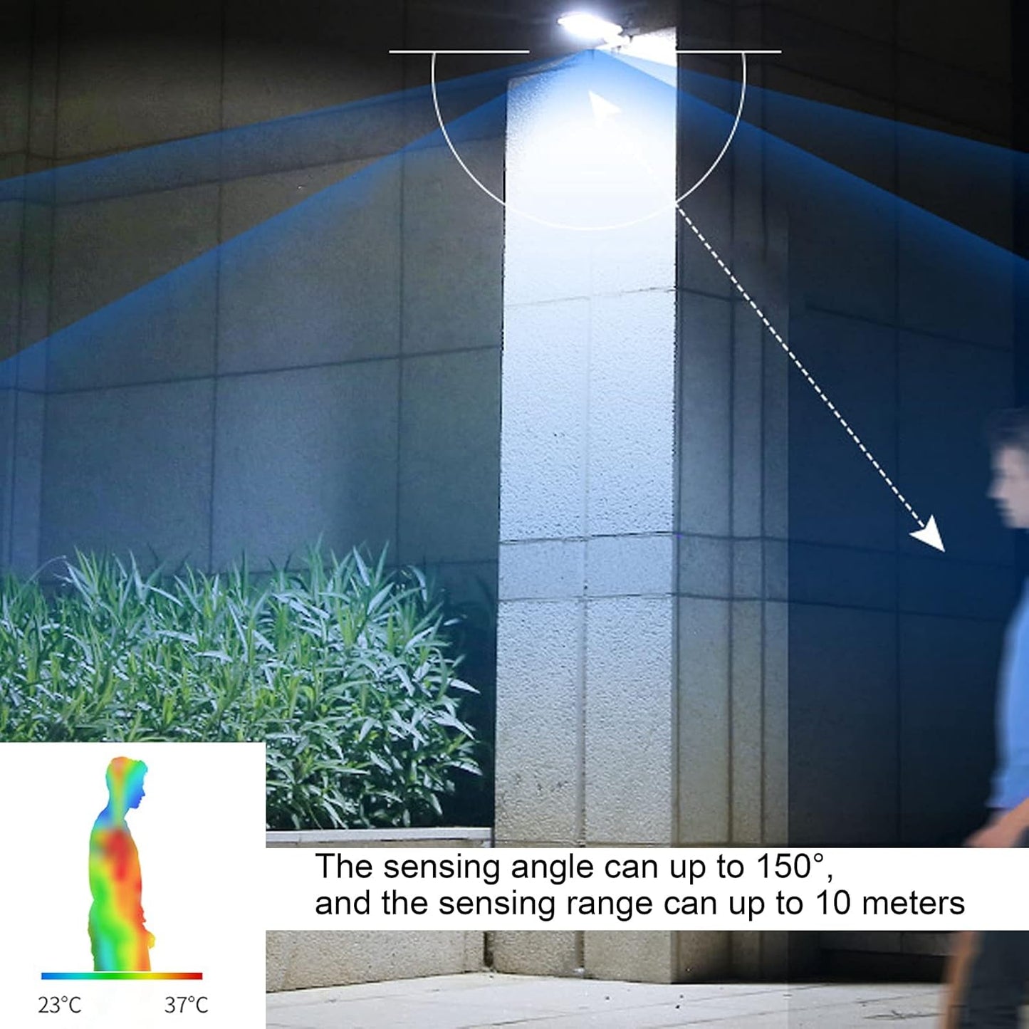 Skorter | Solar Wall Light with Motion Sensor – LED Outdoor Lighting for Garden & Terrace
