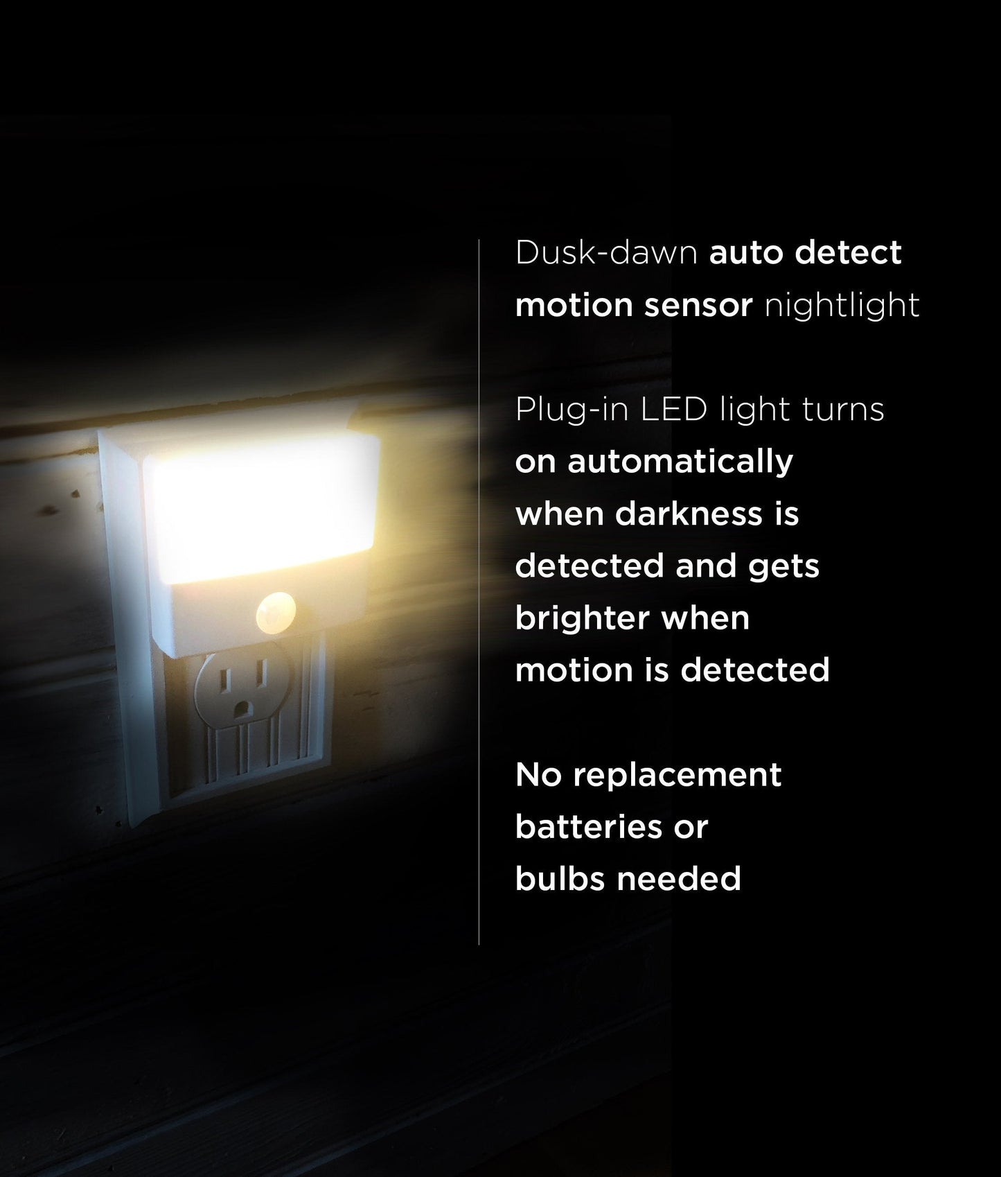 Skorter | Westek Led Motion Sensor Night Light - Energy Efficient, Twilight/Daylight, Warm Glow, Ultra-Thin, White