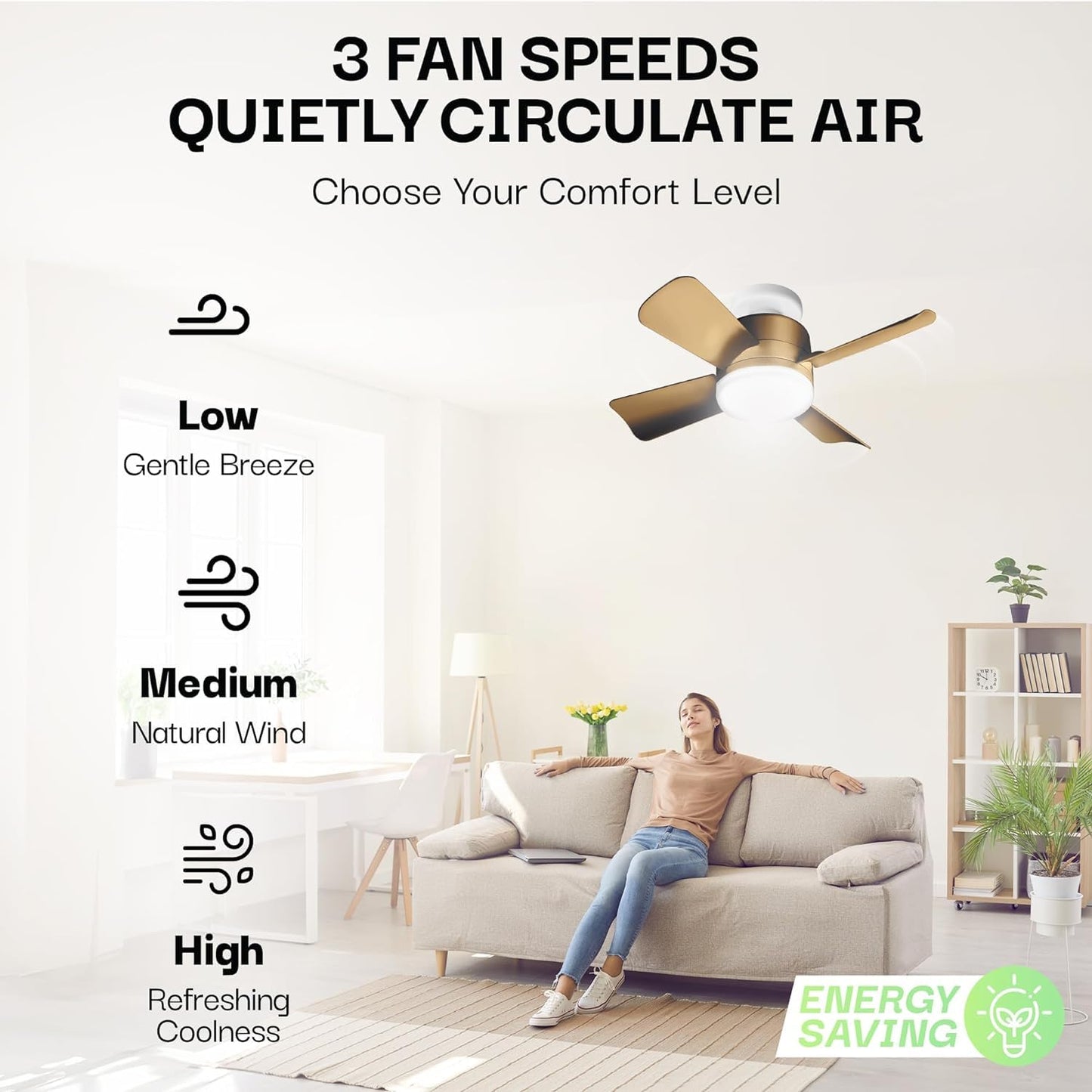Skorter | Bell+Howell Ceiling Fan with LED Light and Remote Control, Bronze, 1000 Lumens