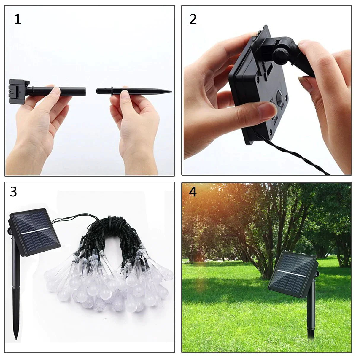 skorter | Outdoor Solar String Lights, Garden Decor LED Water Droplets Waterproof Lights