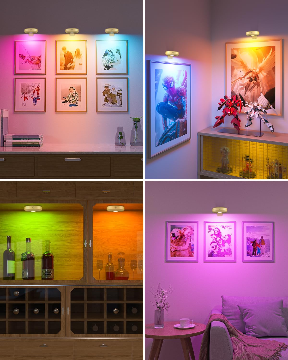 Skorter | Willed Rgb Poster Light - Wireless Rechargeable Art Exhibition Lighting With Remote Control, 9 Colors
