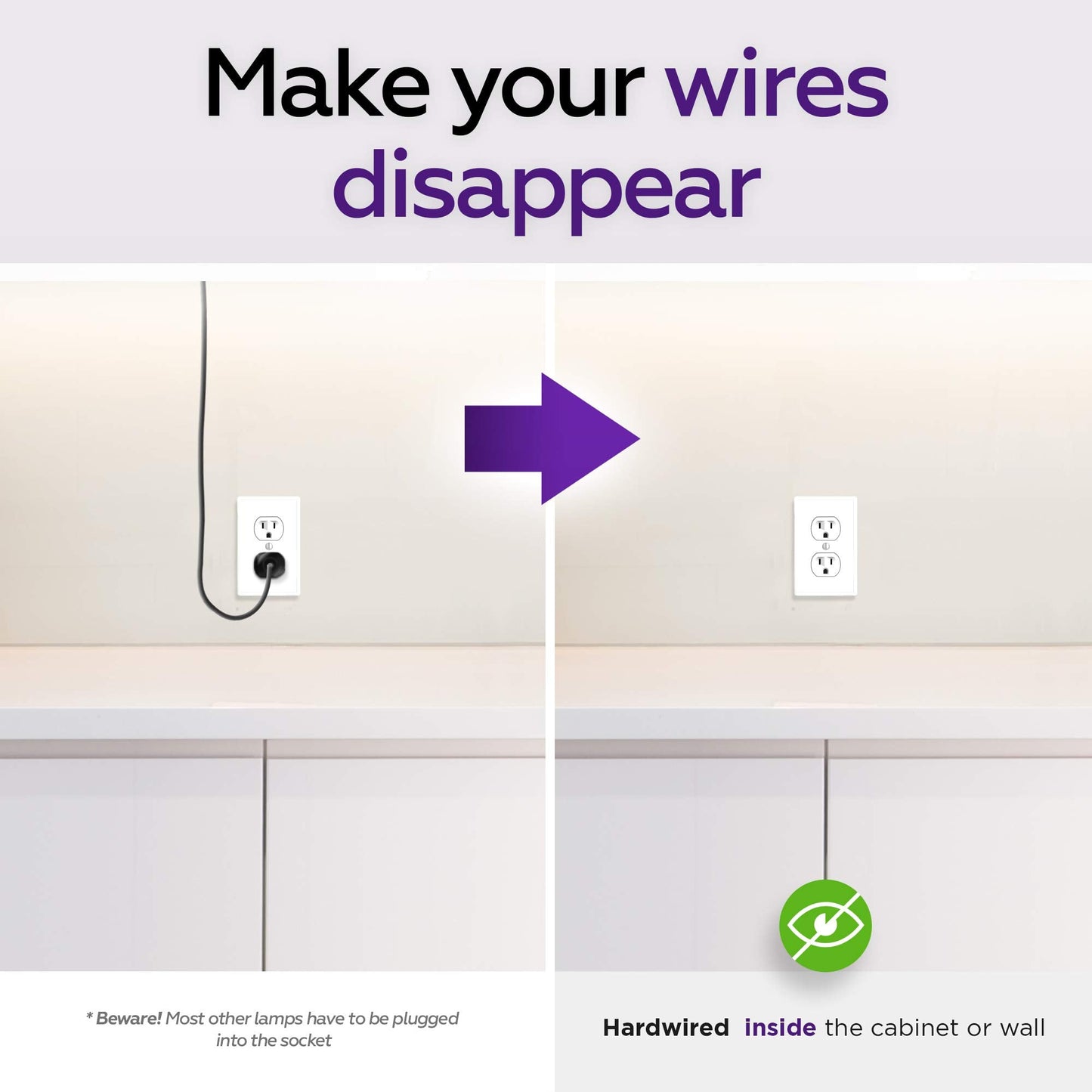 Skorter | Harrrrd Hardwired Led Under Cabinet Lighting, 14W, 21", Dimmable, 3000K, Metal Base