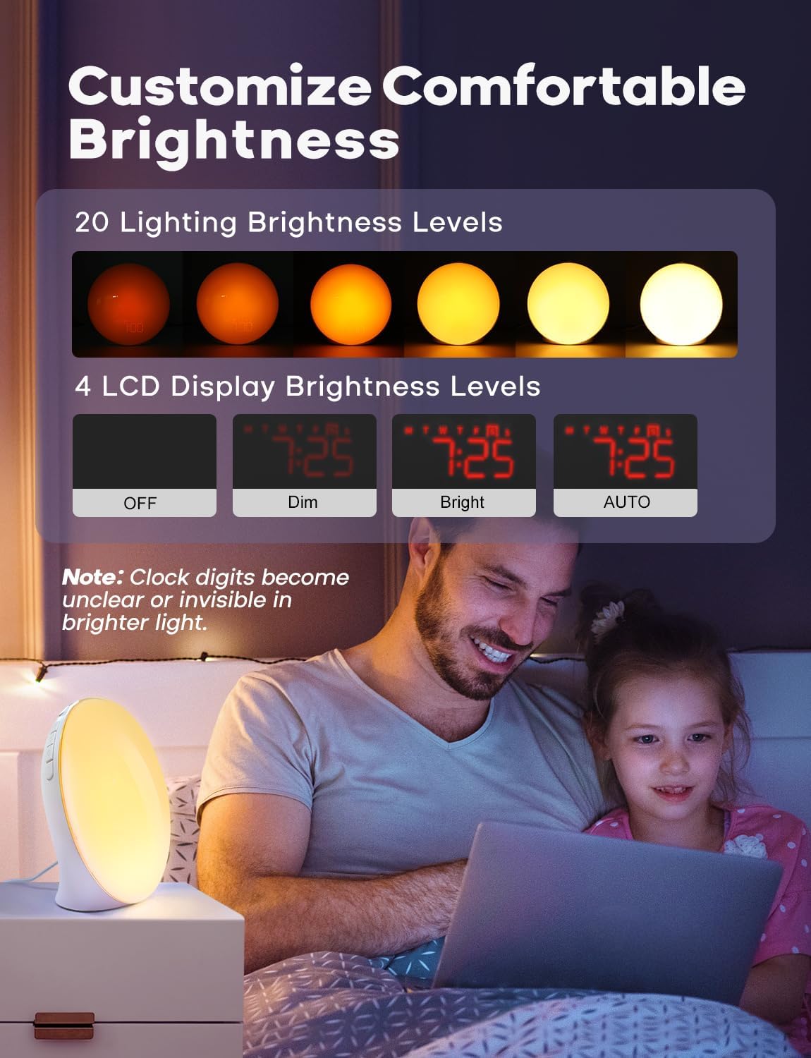 Skorter | GlowRise Natural Wake-Up Light Alarm Clock with Sunrise & Sunset Simulation