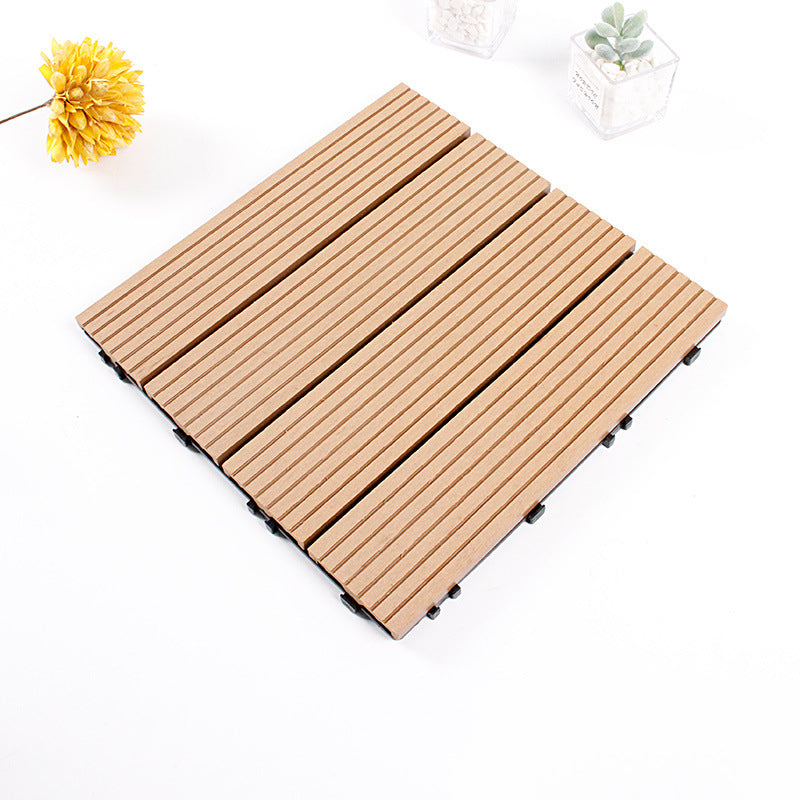 Skorter | 12" X 12" 4-Slat Square Deck/Patio Floor Tiles Snap Installation Floor Plank Tiles