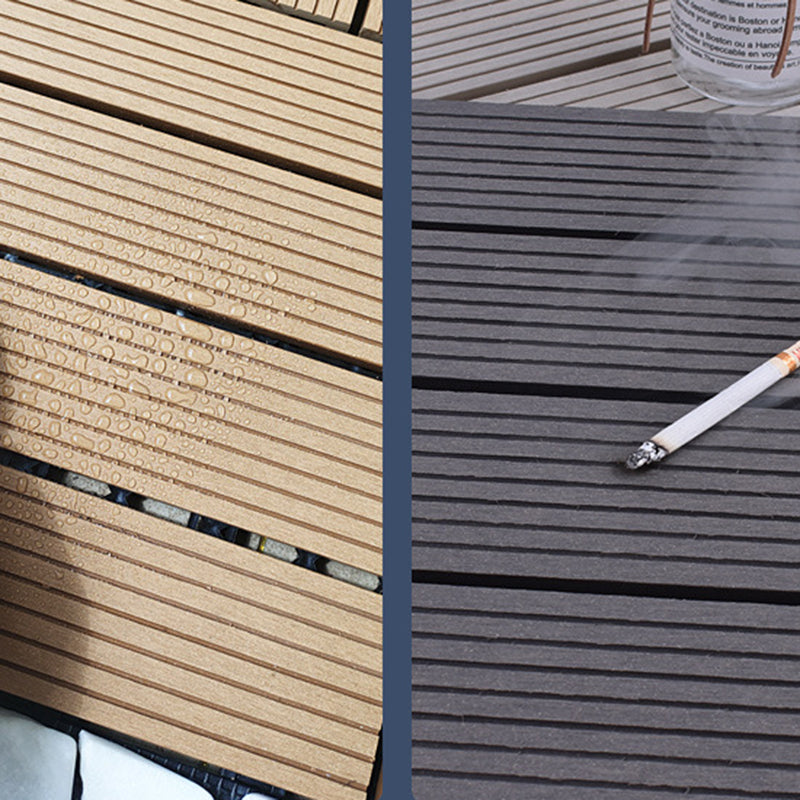 Skorter | 12" X 12" 4-Slat Square Deck/Patio Floor Tiles Snap Installation Floor Plank Tiles