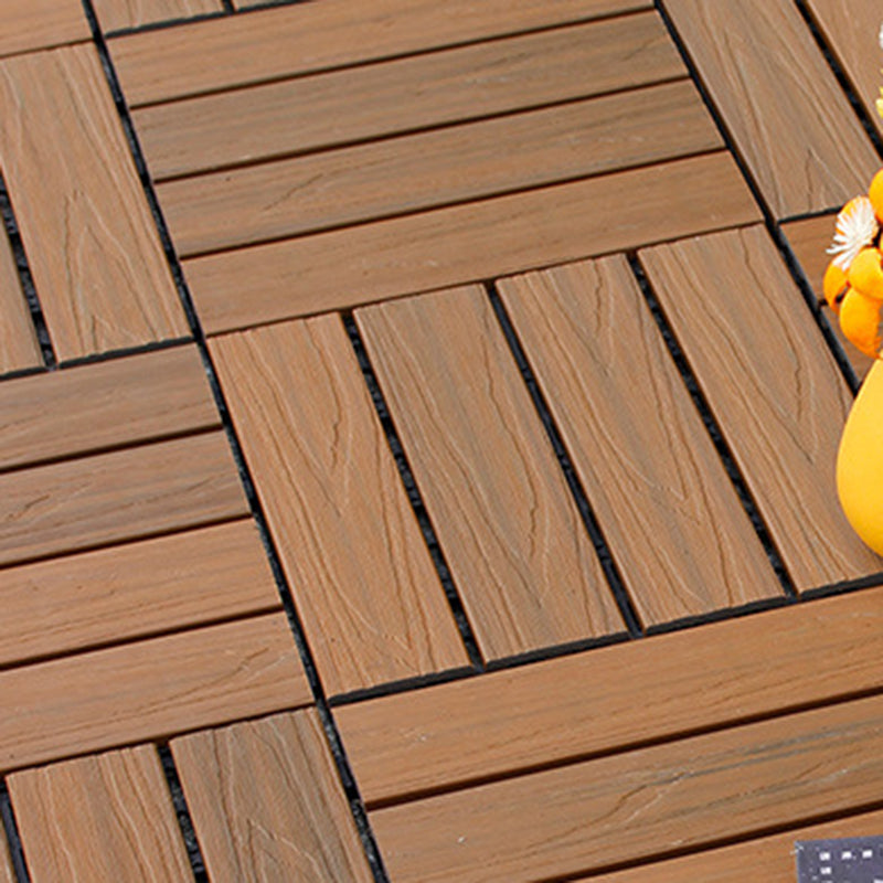 Skorter | 12" X 12" 4-Slat Square PVC Floor Tiles With Interlocking Installation Floor Plates Tiles