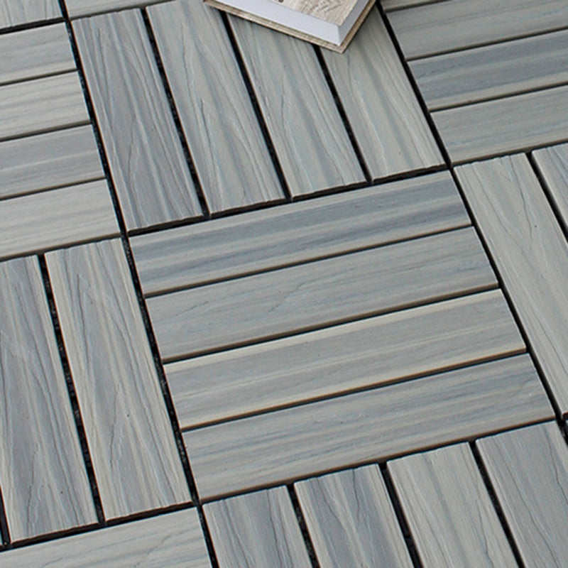Skorter | 12" X 12" 4-Slat Square PVC Floor Tiles With Interlocking Installation Floor Plates Tiles