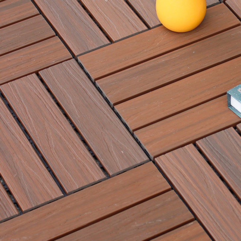 Skorter | 12" X 12" 4-Slat Square PVC Floor Tiles With Interlocking Installation Floor Plates Tiles