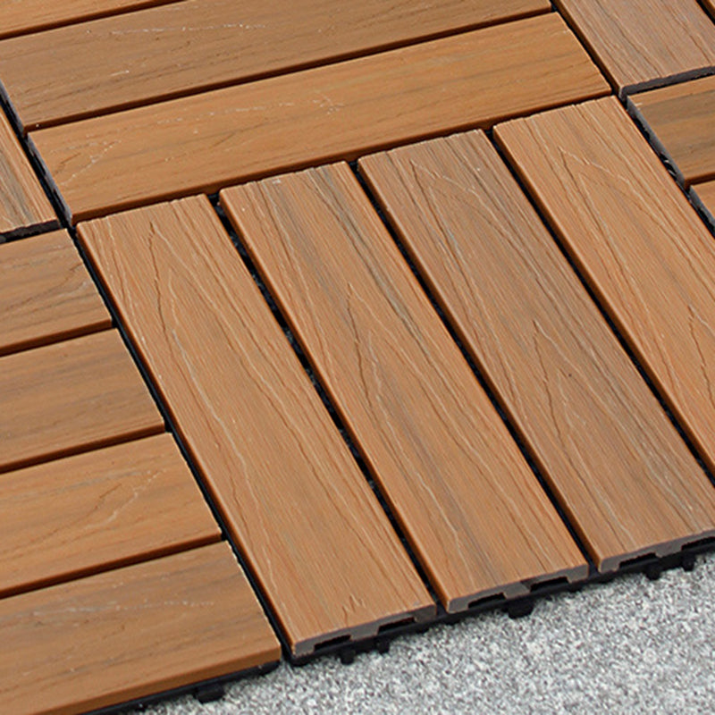 Skorter | 12" X 12" 4-Slat Square PVC Floor Tiles With Interlocking Installation Floor Plates Tiles