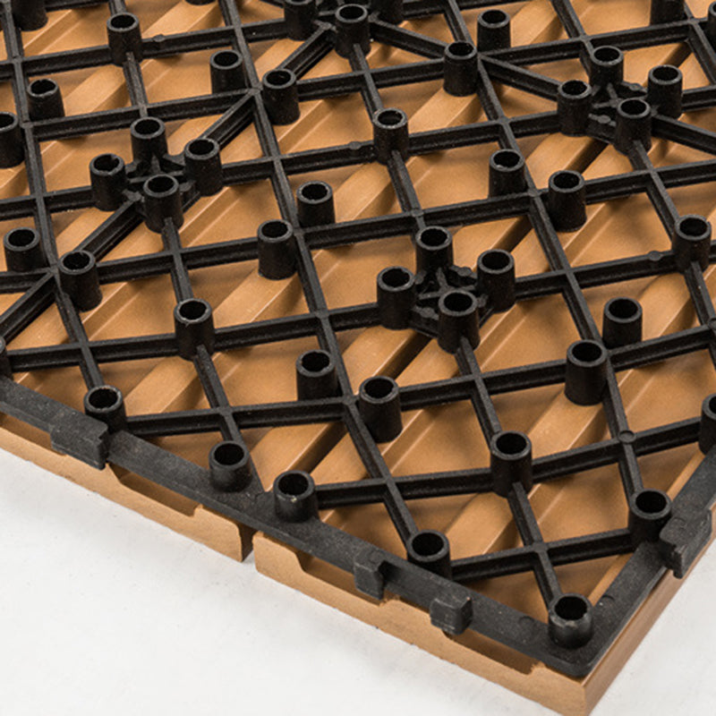 Skorter | 12" X 12" 4-Slat Square PVC Floor Tiles With Interlocking Installation Floor Plates Tiles