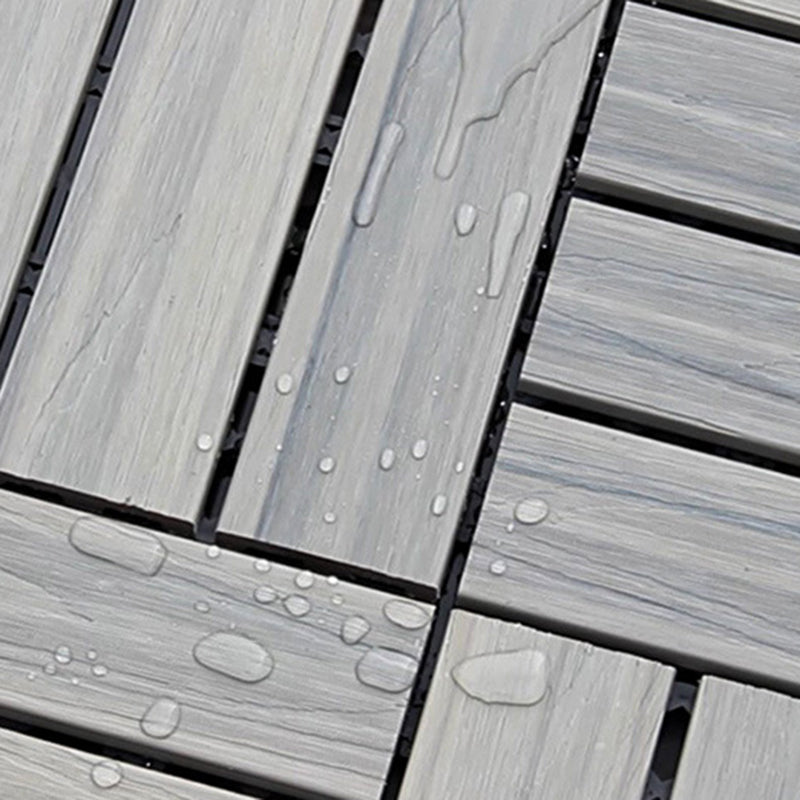 Skorter | 12" X 12" 4-Slat Square PVC Floor Tiles With Interlocking Installation Floor Plates Tiles