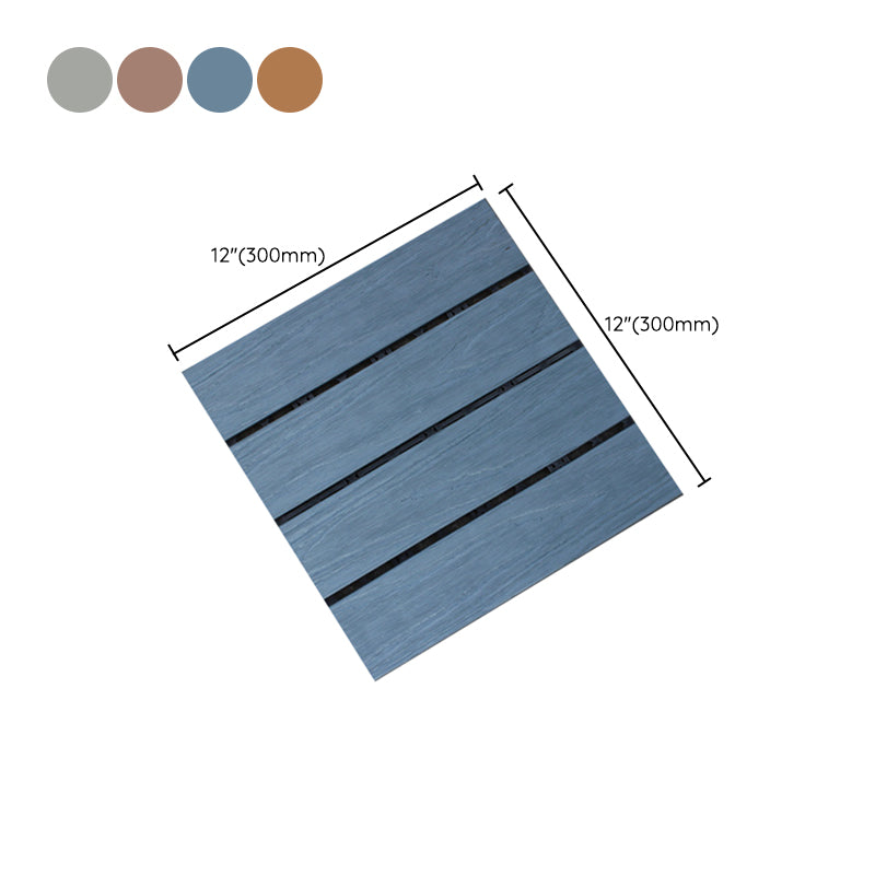 Skorter | 12" X 12" 4-Slat Square PVC Floor Tiles With Interlocking Installation Floor Plates Tiles