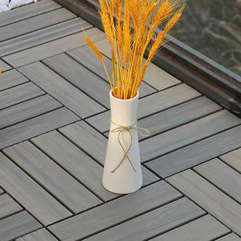 Skorter | 12" X 12" 4-Slat Square PVC Floor Tiles Snap-Fit Installation Floor Tiles