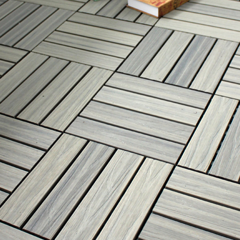 Skorter | 12" X 12" 4-Slat Square PVC Floor Tiles Snap-Fit Installation Floor Tiles
