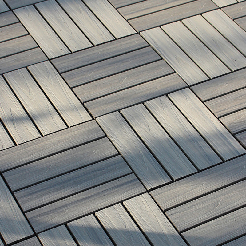 Skorter | 12" X 12" 4-Slat Square PVC Floor Tiles Snap-Fit Installation Floor Tiles
