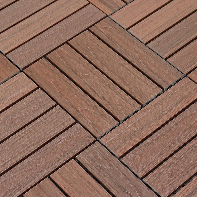 Skorter | 12" X 12" 4-Slat Square PVC Floor Tiles Snap-Fit Installation Floor Tiles