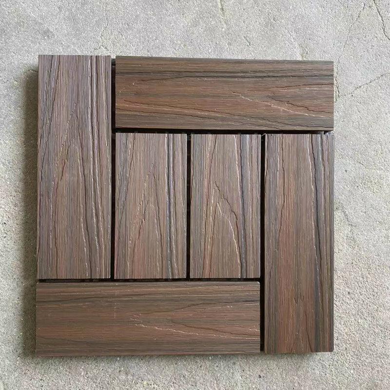 Skorter | Composite Plank Tiles Striped Pattern Square Deck Flooring Outdoor Patio