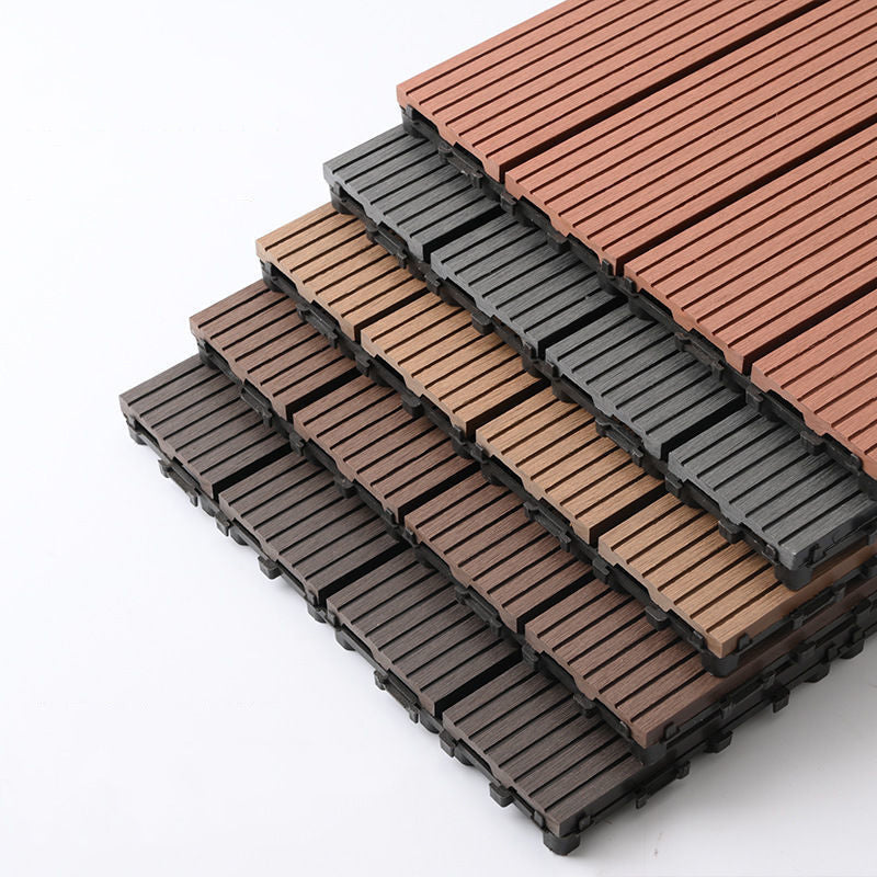 Skorter | Composite Plank Tiles Striped Pattern Square Deck Flooring Outdoor Patio