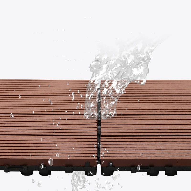 Skorter | Composite Plank Tiles Striped Pattern Square Deck Flooring Outdoor Patio