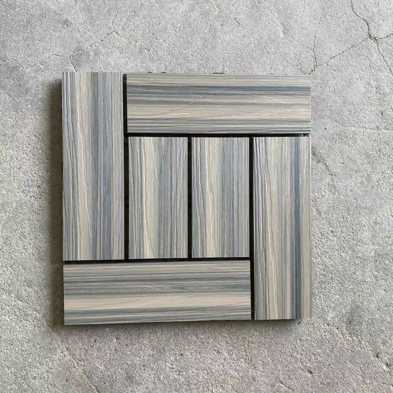 Skorter | Composite Plank Tiles Striped Pattern Square Deck Flooring Outdoor Patio