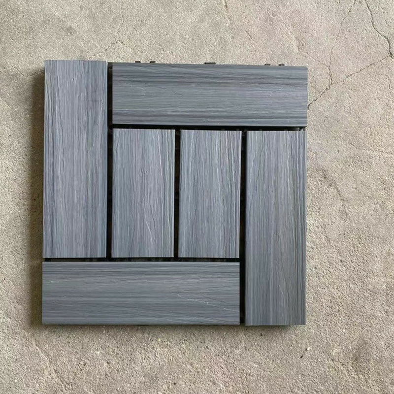 Skorter | Composite Plank Tiles Striped Pattern Square Deck Flooring Outdoor Patio