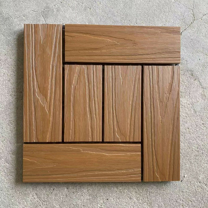 Skorter | Composite Plank Tiles Striped Pattern Square Deck Flooring Outdoor Patio