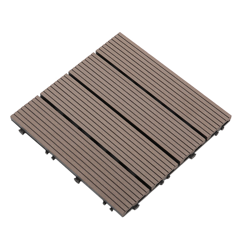 Skorter | Composite Plank Tiles Striped Pattern Square Deck Flooring Outdoor Patio