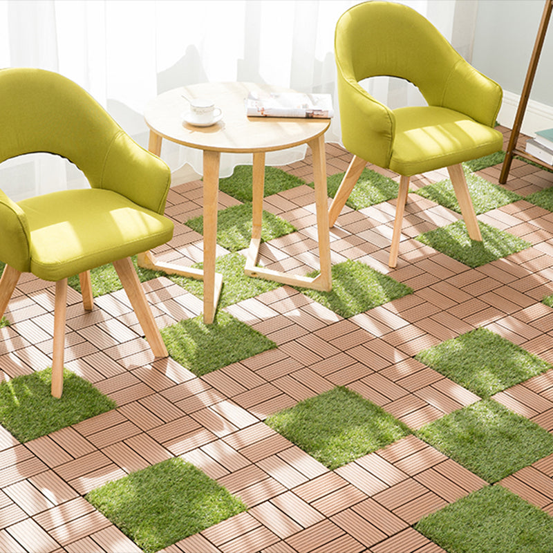 Skorter | Composite Plank Tiles Striped Pattern Square Deck Flooring Outdoor Patio