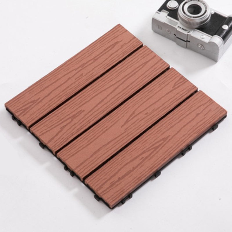 Skorter | Composite Plank Tiles Striped Pattern Square Deck Flooring Outdoor Patio