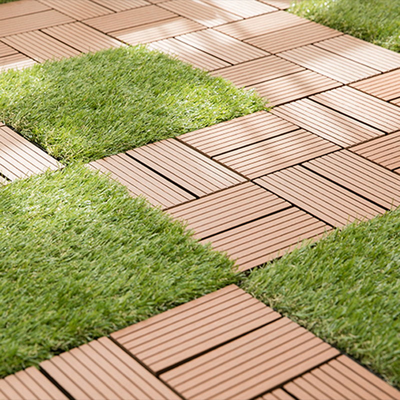 Skorter | Composite Plank Tiles Striped Pattern Square Deck Flooring Outdoor Patio
