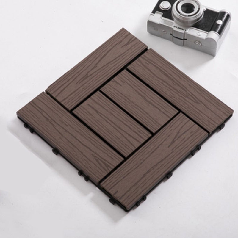 Skorter | Composite Plank Tiles Striped Pattern Square Deck Flooring Outdoor Patio
