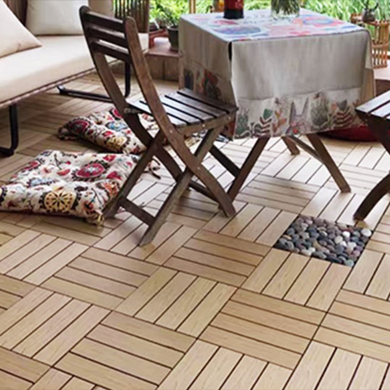 Skorter | Composite Plank Tiles Striped Pattern Square Deck Flooring Outdoor Patio