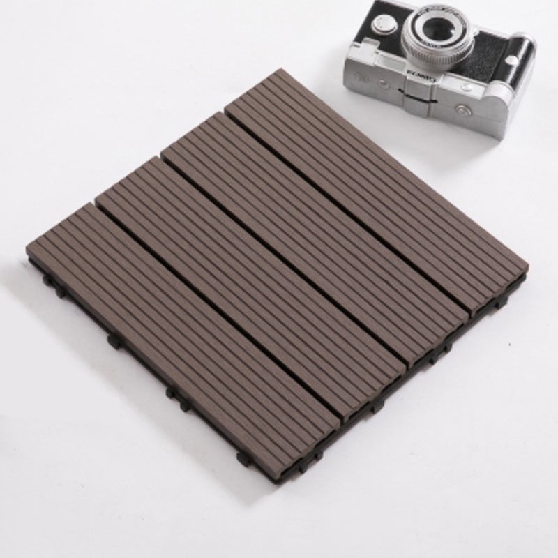 Skorter | Composite Plank Tiles Striped Pattern Square Deck Flooring Outdoor Patio