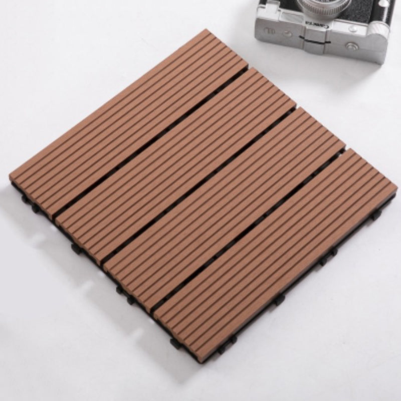 Skorter | Composite Plank Tiles Striped Pattern Square Deck Flooring Outdoor Patio