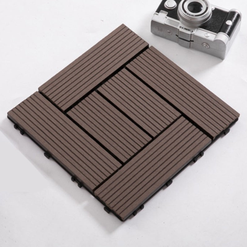Skorter | Composite Plank Tiles Striped Pattern Square Deck Flooring Outdoor Patio
