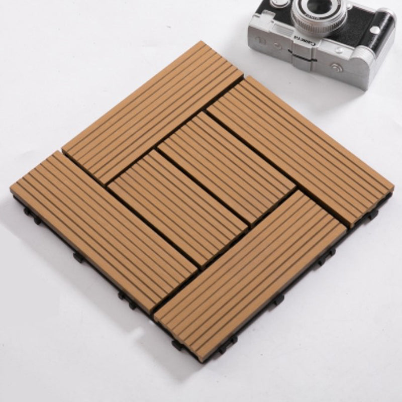 Skorter | Composite Plank Tiles Striped Pattern Square Deck Flooring Outdoor Patio