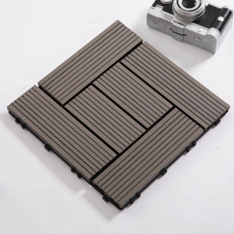 Skorter | Composite Plank Tiles Striped Pattern Square Deck Flooring Outdoor Patio